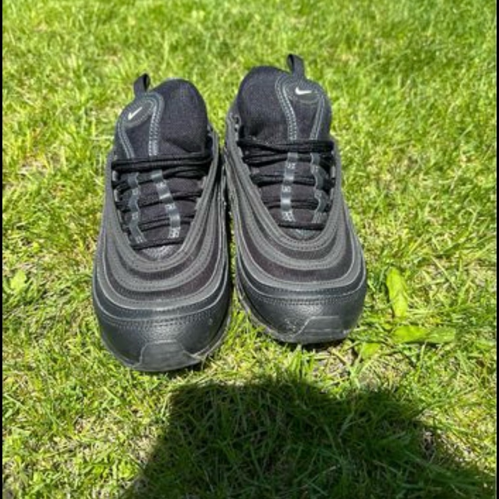 Nike Air Max 97 Black with blue gray Suede detail on side